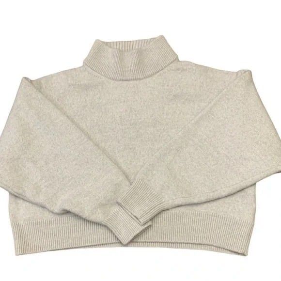 Aritzia Wilfred Free Harper Cropped Wool Sweater Mockneck Wool Sweater Sz M/L - Picture 7 of 15